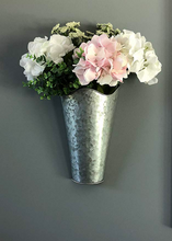 Load image into Gallery viewer, Galvanized metal wall planter Farmhouse decor