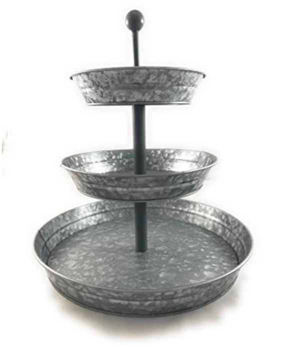 3 Tier Serving Tray Galvanized - Large